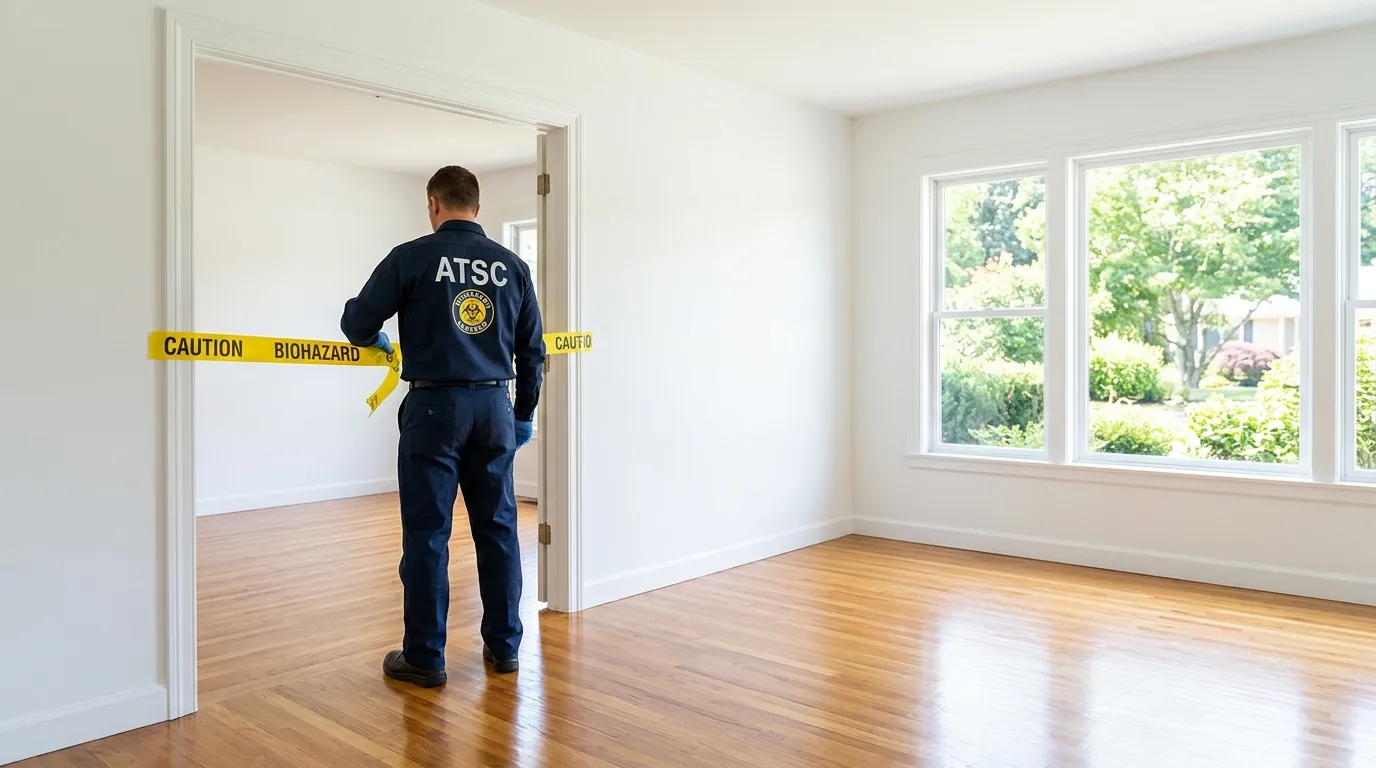 Certified biohazard cleanup crew performing Decomposition Cleanup in Floresville